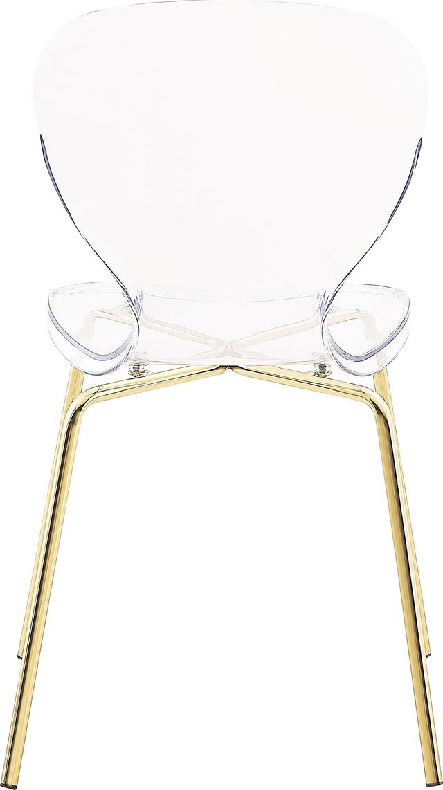 Meridian Furniture Clarion Clear/Gold Dining Chair-3