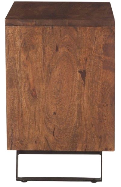 Home Trends & Design London Loft Antique Zinc/Walnut Nightstand-2