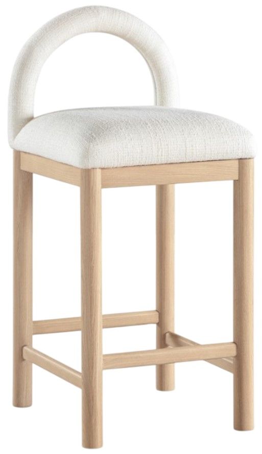 Meridian Furniture Conrad Cream/Natural Textured Upholstered Counter Stool-0