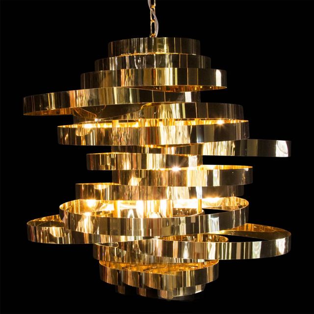 Michael Amini® Hemispheres Gold 8 Light Chandelier-0