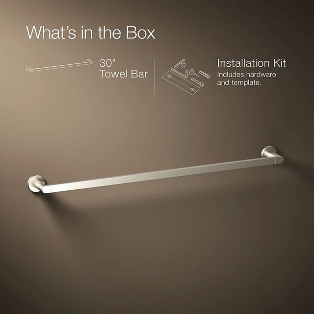 KOHLER® Composed® Vibrant Brushed Nickel 30" Towel Bar-3