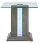 Mazin Furniture Spectra Glass Top End Table with Gray Base with LED-2