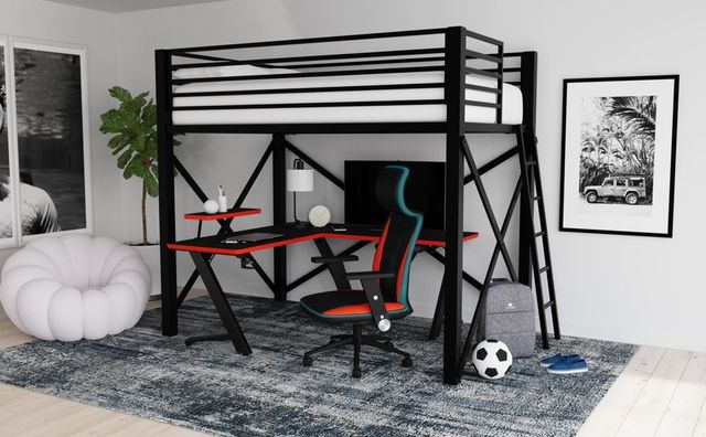 Elements International Waterside Black Computer Desk-1