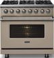 Viking® 5 Series 36" Nantucket Pro Style Dual Fuel (LP) Range with Polished Chrome Trim-2