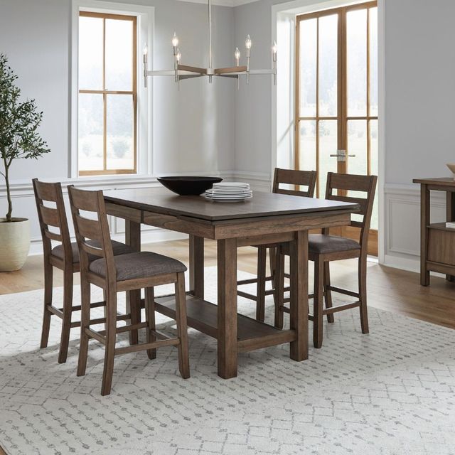 Liberty Furniture Brook Bay 5-Piece Sandstone Gathering Trestle Dining Set-1