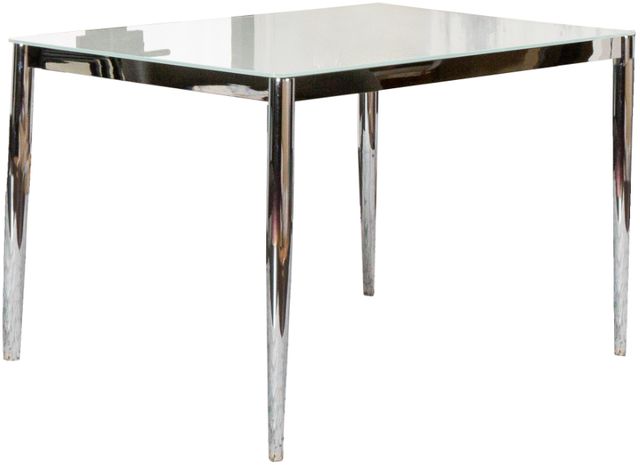 Cramco Atom Super White Glass Top Dining Table with Chrome Base-0