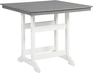 Signature Design by Ashley® Transville Gray Outdoor 42" Counter Height Dining Table with White Base