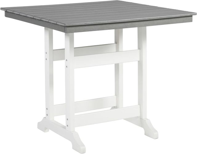 Signature Design by Ashley® Transville Gray Outdoor 42" Counter Height Dining Table with White Base-0
