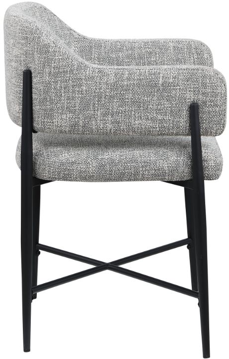 Meridian Furniture Dame Gray/Black Upholstered Dining Chair-2