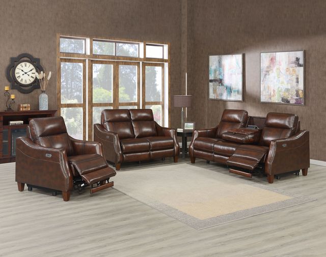 Steve Silver Co. Akari English Chestnut Dual-Power Recliner Chair-2