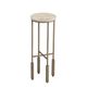 Bassett Mirror Lucia Antique Brass/Beige Travertine Accent Table-0