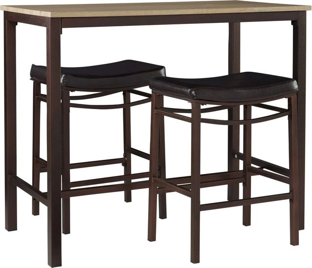 Linon Betty 3-Piece Brown Pub Table Set-0
