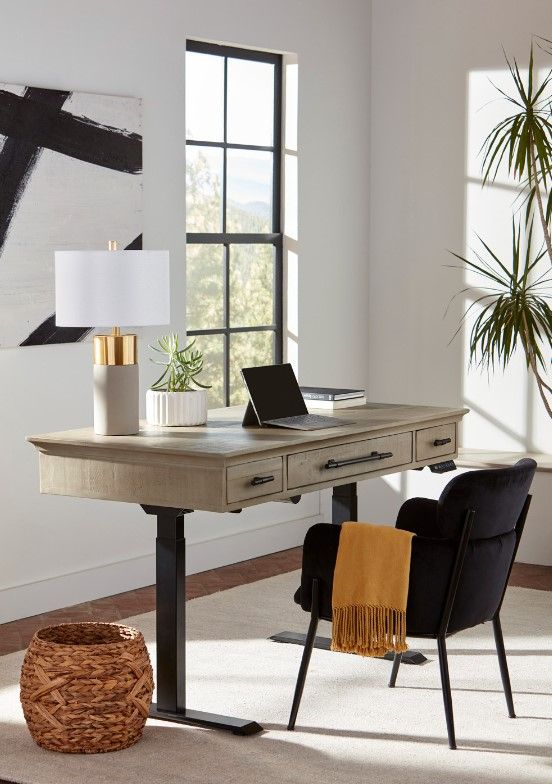 aspenhome® Hermosa Ancient Stone 60" Lift Desk-2