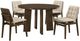 Coaster® Strouse 5-Piece Cream/Walnut Round Dining Table Set-0