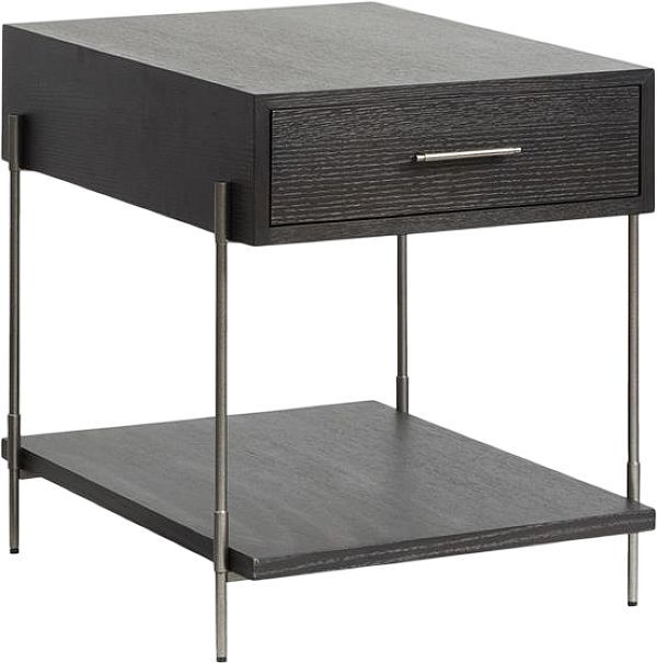 Magnussen Home® Spencer Aged Nickel/Dark Briarsmoke Rectangular End Table-0
