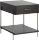 Magnussen Home® Spencer Aged Nickel/Dark Briarsmoke Rectangular End Table-0