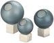Currey & Company Fresno 3-Piece Indigo Blue/Natural Orb Set-0