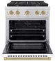 ZLINE Autograph Edition Paramount 30" Stainless Steel Pro Style Dual Fuel Range with White Matte Door and Champagne Bronze Accents-1