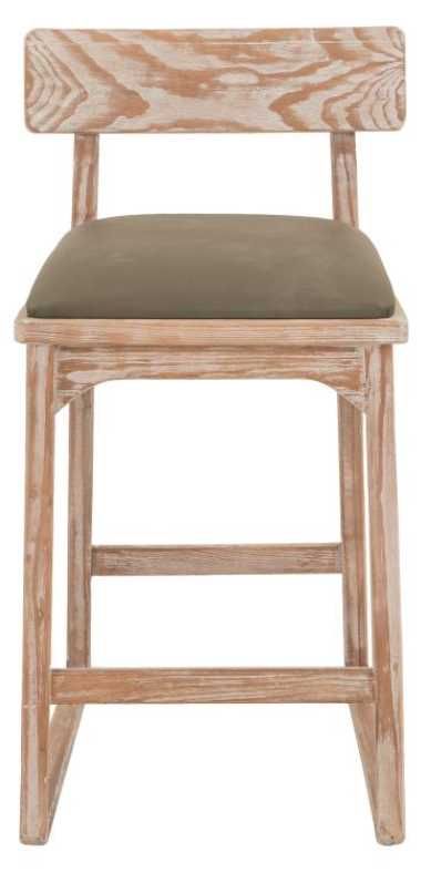 International Furniture Direct Balam Gray/Stained White Upholstered Barstool-1
