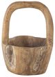 A & B Home Brown Teak Round Bowl with Handle-1