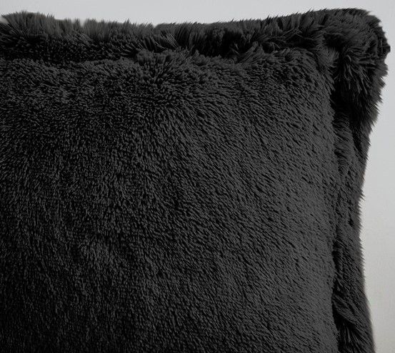 Olliix by Intelligent Design Malea Black King/California King Shaggy Faux Fur Comforter Mini Set-3