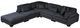 Homelegance® Traverse 5-Piece Black One-Arm Modular Sectional with Ottoman-1