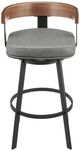 Armen Living Idris Walnut/Vintage Gray Counter Stool-2