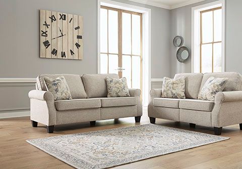 Signature Design by Ashley® Alessio Beige Loveseat-4