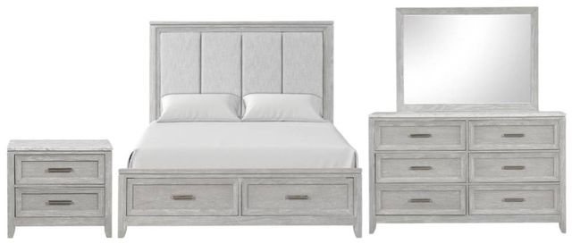 New Classic® Home Furnishings Fiona 4-Piece Mist Gray King Panel Bedroom Set-0
