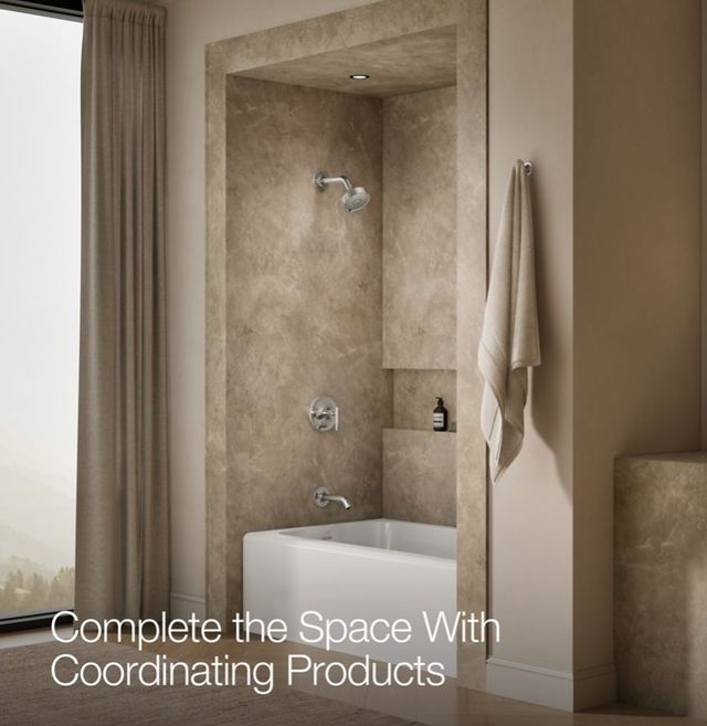 KOHLER® Purist® Rite-Temp® Vibrant Polished Nickel Bath and Shower Trim Kit with Push-Button Diverter and Lever Handle-4