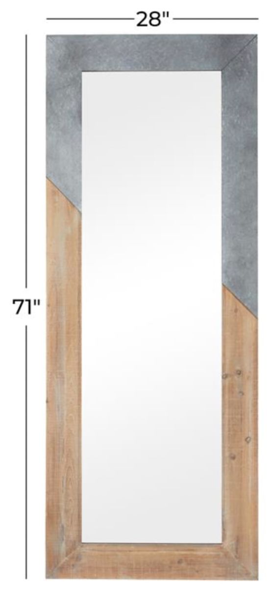 Deco Marche Brown 28" Diagonal Split Silver Wall Mirror-3