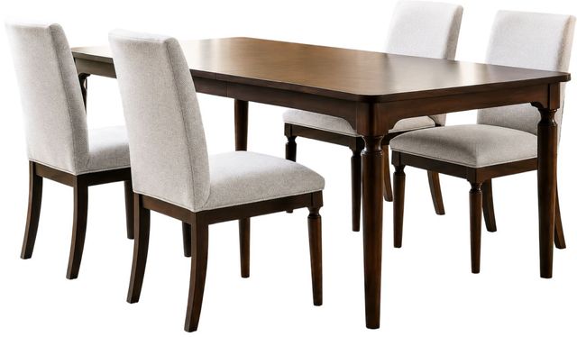 Liberty Furniture Wesley Hall 5-Piece Cashmere Cream/Heritage Walnut Rectangular Table Set-0