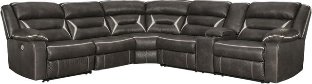 Signature Design by Ashley® Kincord 4-Piece Midnight Curved Power Reclining Sectional -0