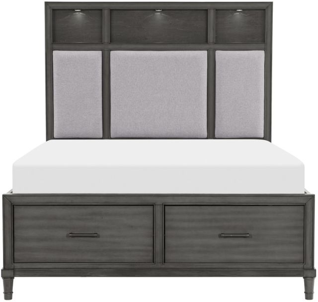Homelegance® Wittenberry Gray King Upholstered Platform Bed-2