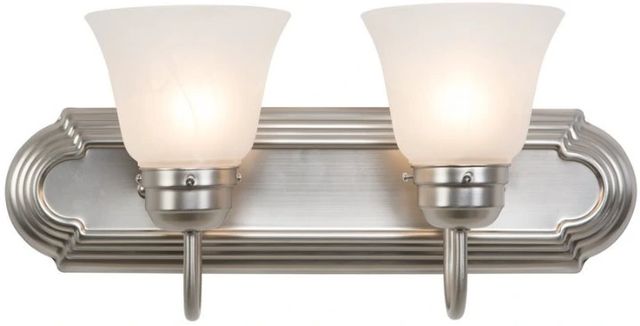 YHD Satin Nickel/White 2-Light Incandescent Bathroom Vanity Lighting-0
