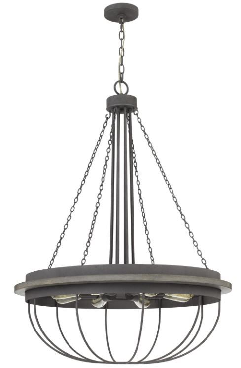 Cal® Lighting & Accessories Nixa Dove Grey Chandelier-0