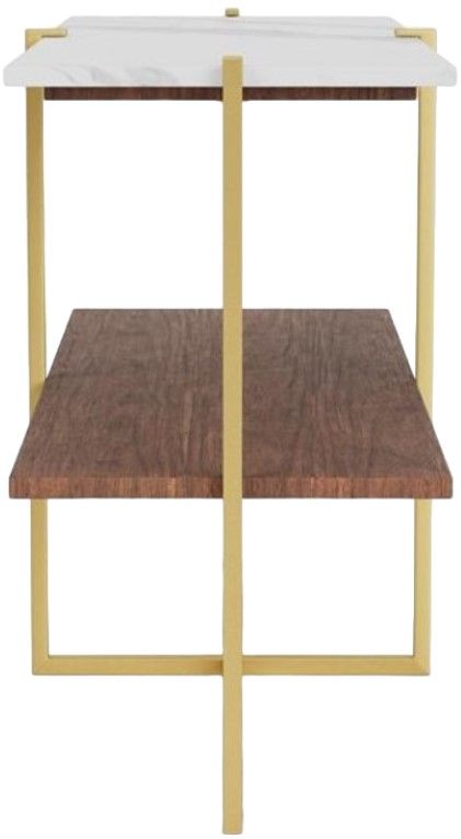 Riverside Furniture Everly Fresh Walnut Console Table with Gold Base-2
