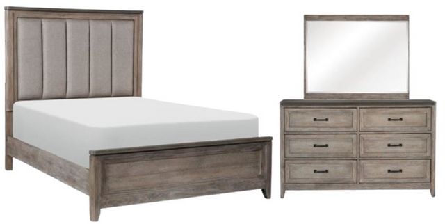 Homelegance® Newell 3-Piece Gray/Oak Queen Panel Bedroom Set | L.V ...