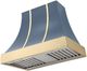 AGA Cascade 36" Stone Blue Wall Mounted Range Hood with Polished Brass Trim-0