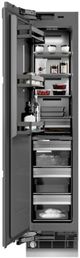 ZLINE Autograph Edition 18 in. 8.6 Cu. Ft. Panel Ready Left Hinge Column Freezer with Graphite Gray Interior and Polished Gold Accents-1