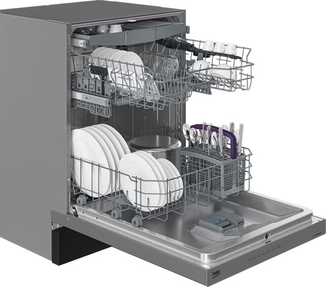 Beko 24" Fingerprint Free Stainless Steel Front Control Built In Dishwasher-2