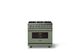 Viking® 5 Series 36" Eucalyptus Pro Style Dual Fuel (NG) Range with Polished Chrome Trim-3