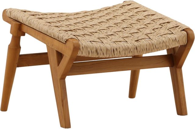 Dovetail Furniture Parley Natural Rattan/Wooden Outdoor Ottoman-0