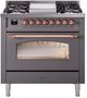 Ilve® Nostalgie II Series 36" Graphite Matte Pro Style Dual Fuel Range-0