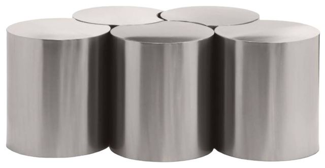Meridian Furniture Dimple 5-Piece Silver 18" Modular Nesting Coffee Table Set-0