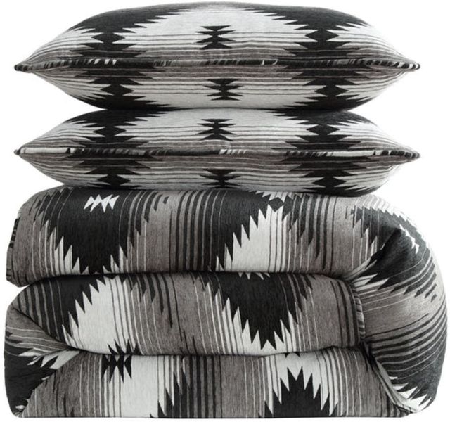 HiEnd Accents Silverado 3-Piece Black King Comforter Set-0