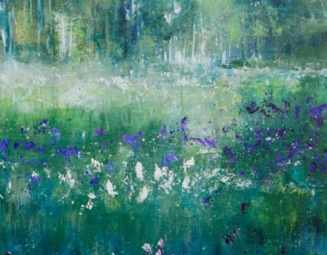 Stylecraft Iris Fields Silver/Green Wall Art-1