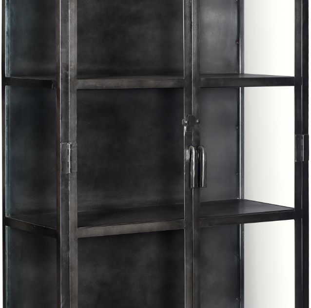 Dovetail Furniture Salinas Antique Gunmetal Cabinet-1
