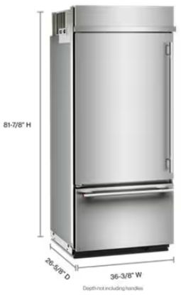 KitchenAid® 36” 20.8 Cu. Ft. PrintShield™ Stainless Steel Built-In Bottom Freezer Refrigerator with Platinum Interior-2