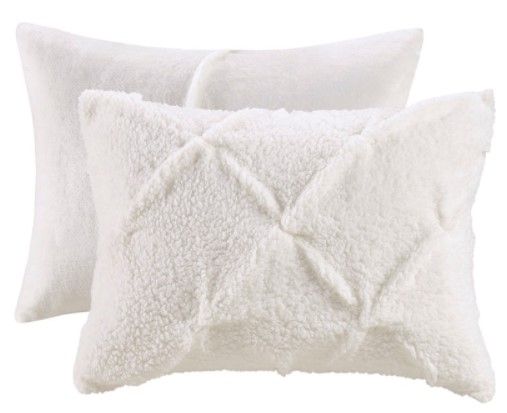 Olliix by True North by Sleep Philosophy Addison Ivory Full/Queen Pintuck Sherpa Down Alternative Comforter Set-1